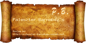 Paleszter Barnabás névjegykártya